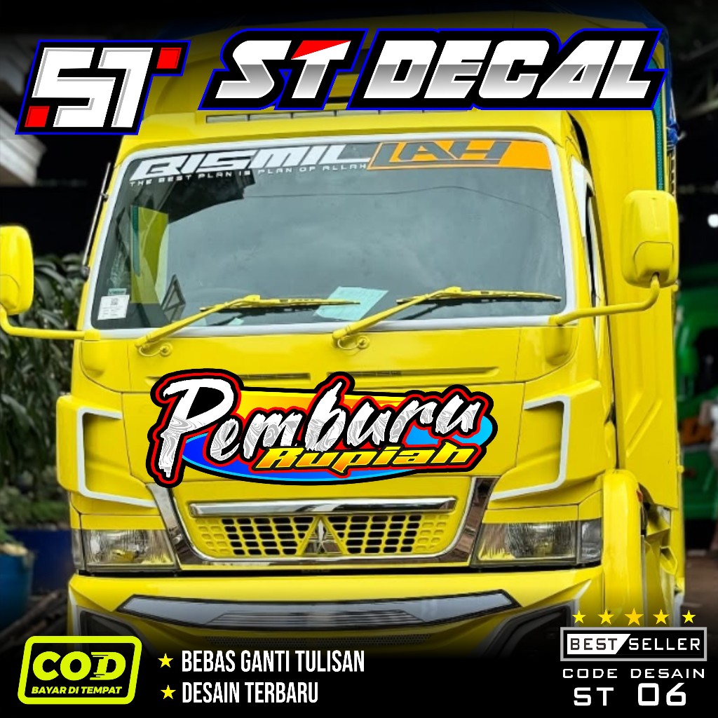 Stiker Depan Truk Sticker Kabin Truk Canter/Elf/Giga/Dutro/Dyna Sticker Variasi Mobil Truk Bisa Requ