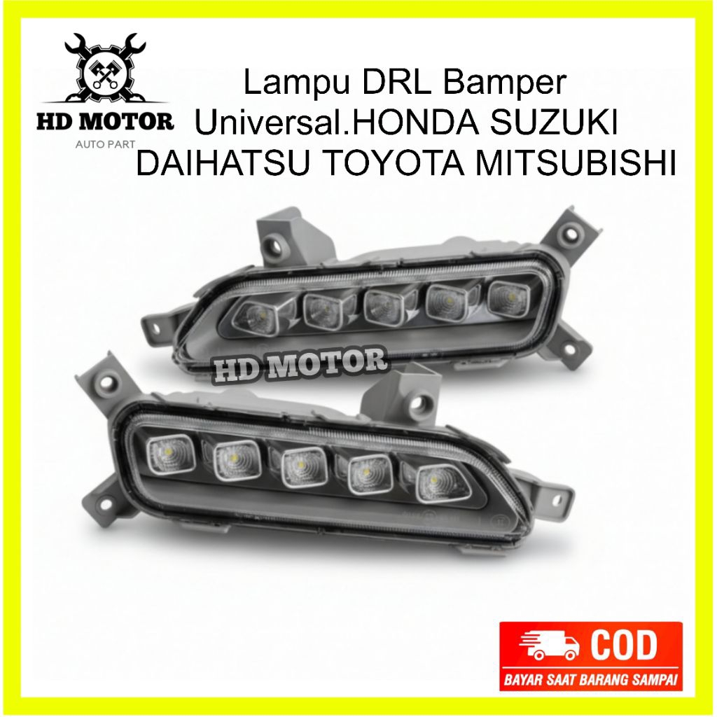 LAMPU DRL MOBIL UNIVERSAL / DRL MOBIL PUTIH / LAMPU DRL BAMPER GRIL MOBIL - WULING HONDA TOYOTA DAIH