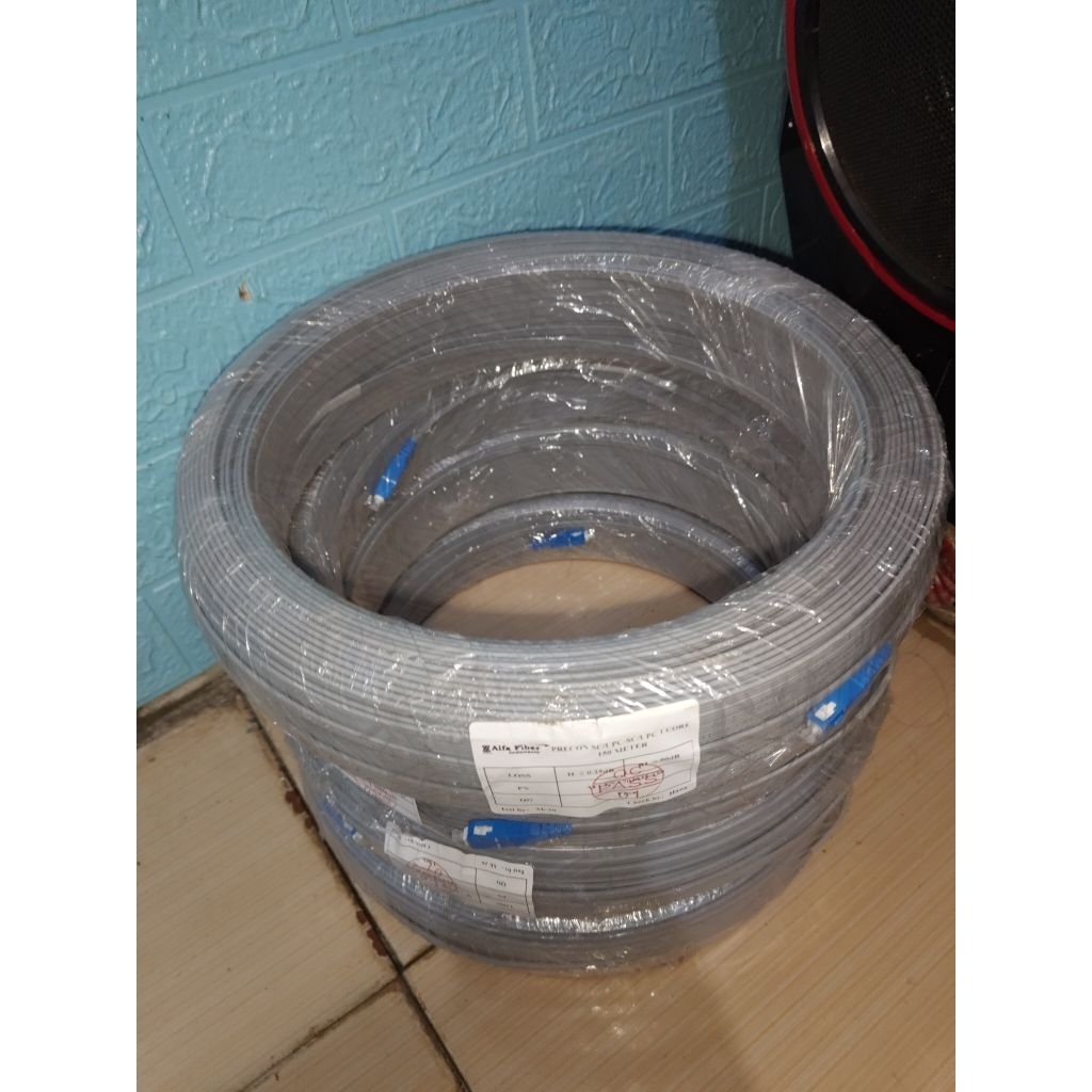 Kabel Precon Fiber Optik 1CORE 3SELING 150 meter warna abu-abu
