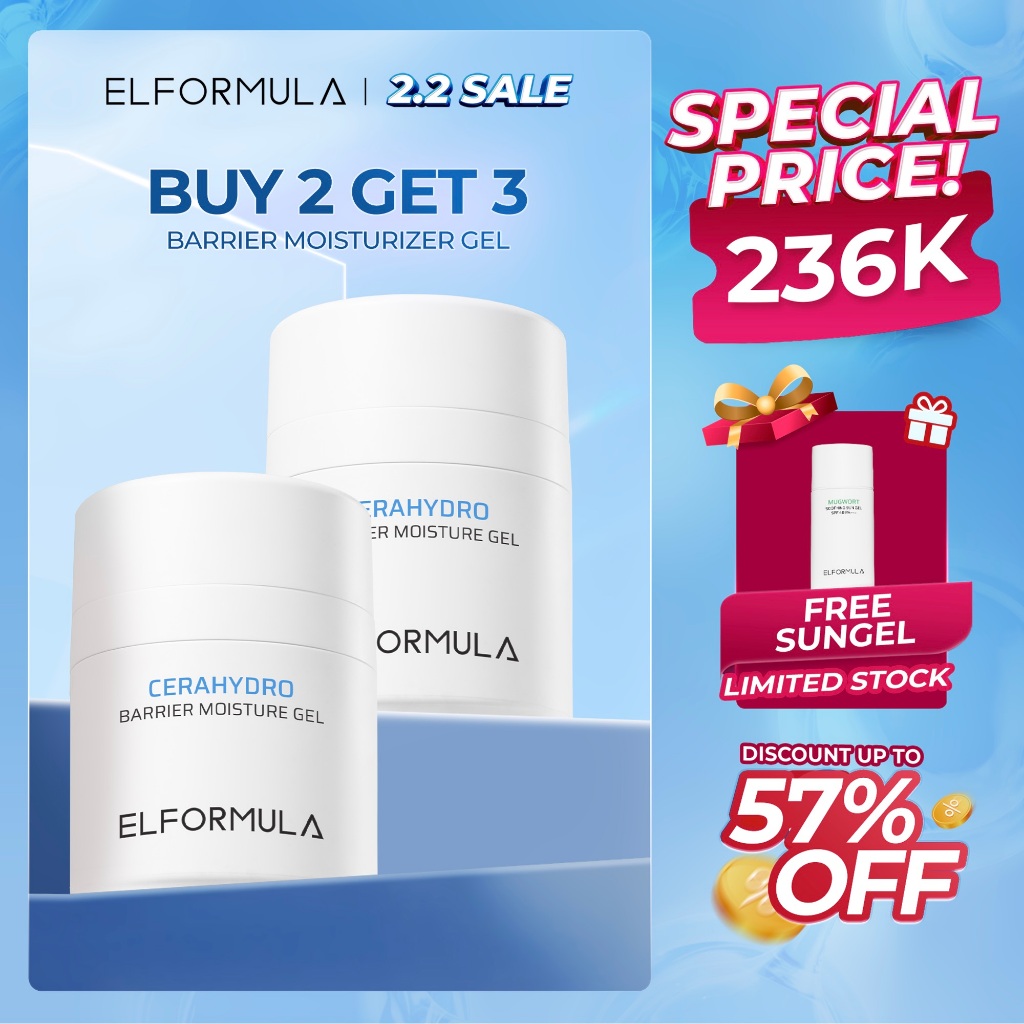 [FREE Sun Gel] ELFORMULA Bundle 2pcs Intensive CeraHydro Barrier Repair Moisture Gel