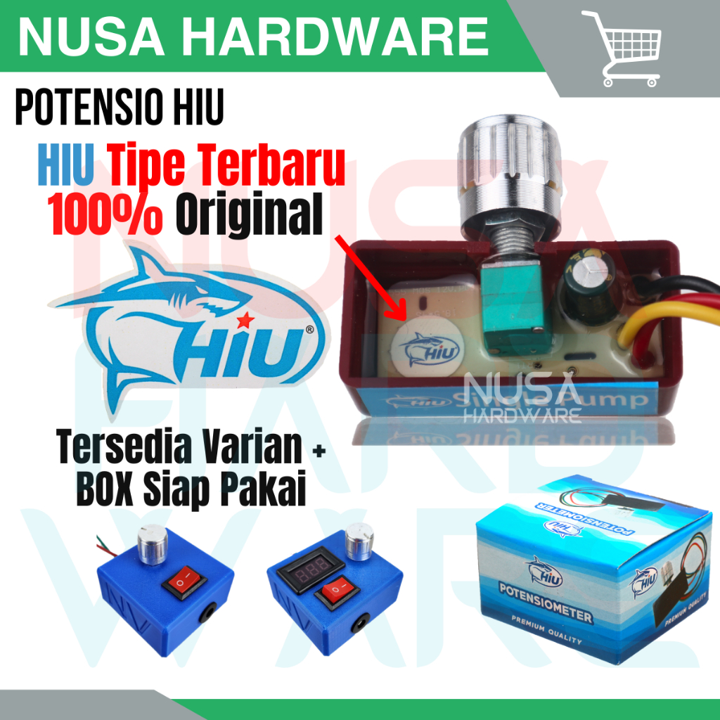 Potensio HIU Original Pengatur Kecepatan Pompa DC 12V / Box NV Parts + Voltmeter / Switch Speed Cont