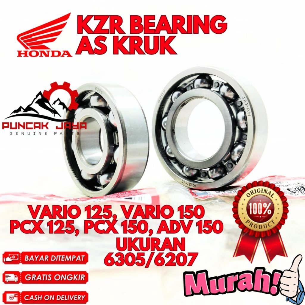 BEARING AS KRUK ORIGINAL HONDA KODE KZR, BEARING AS KRUK VARIO 125, BEARING AS KRUK VARIO 150, BEARI