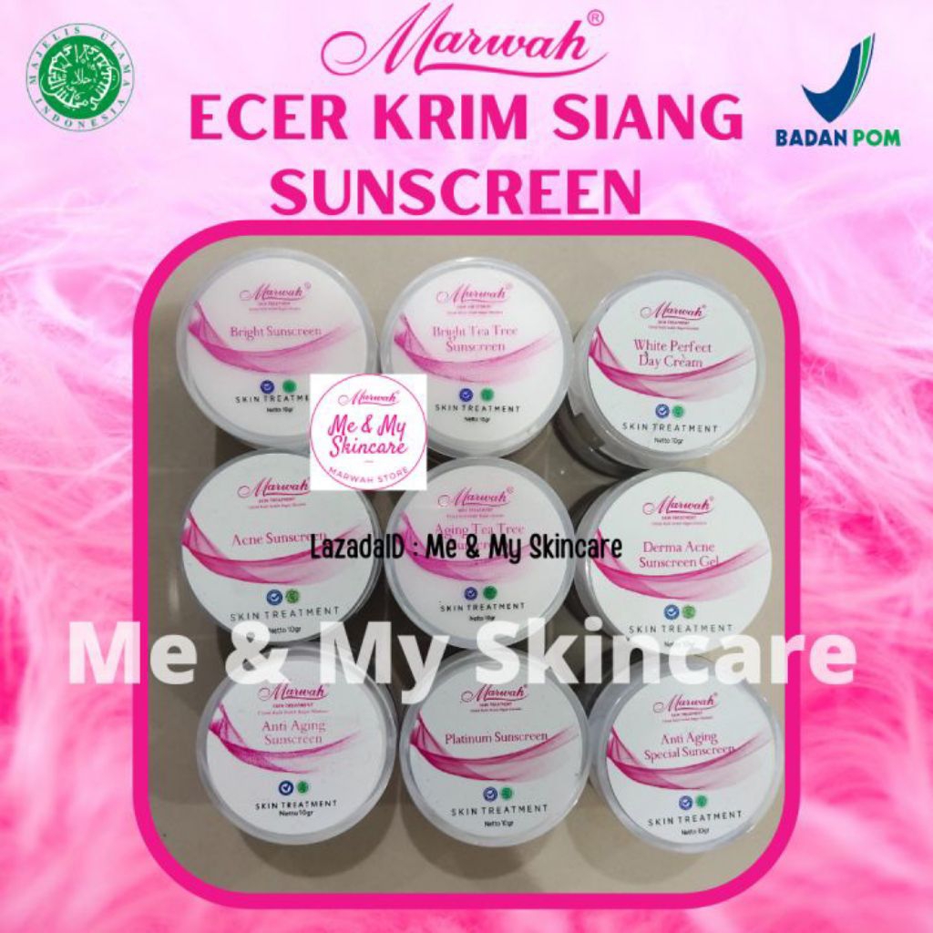 Ecer krim siang marwah / sunscreen marwah. marwah platinum marwah anti gaung spesial marwah diamond 