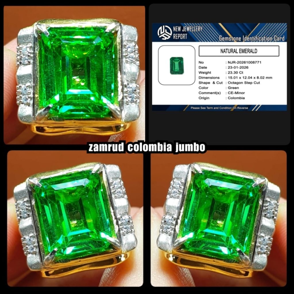 natural batu mulia Jamrud Colombia super kristal jumbo