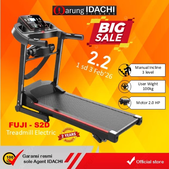 Treadmill Elektrik Alat Fitness, treadmil olahragta praktis di rumah - IDACHI