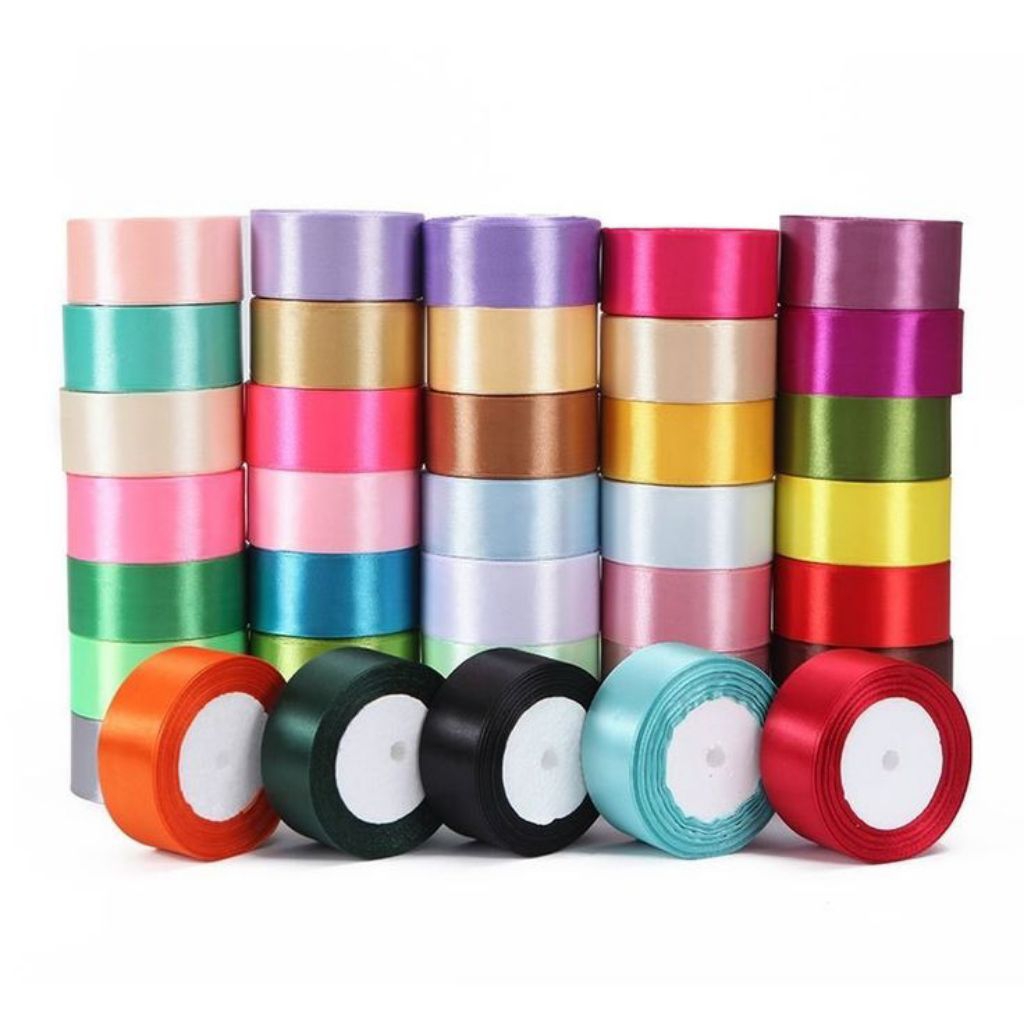 Pita Satin 1.5 inch ukuran 4 Cm • 1 Roll Pita Satin 4 Cm • Pita Satin 3 Meter Per Rol