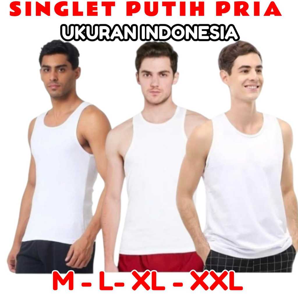 Singlet Kaos Dalam Putih SMP SMA DEWASA Remaja - Jumbo Kaos Kutang Salur Power