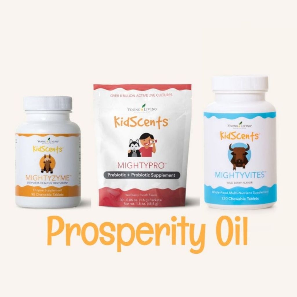 Young Living Asli Vitamin Anak KidScents MightyVites 120 Chewable Tablets, MightyZyme 90 Chewable Ta