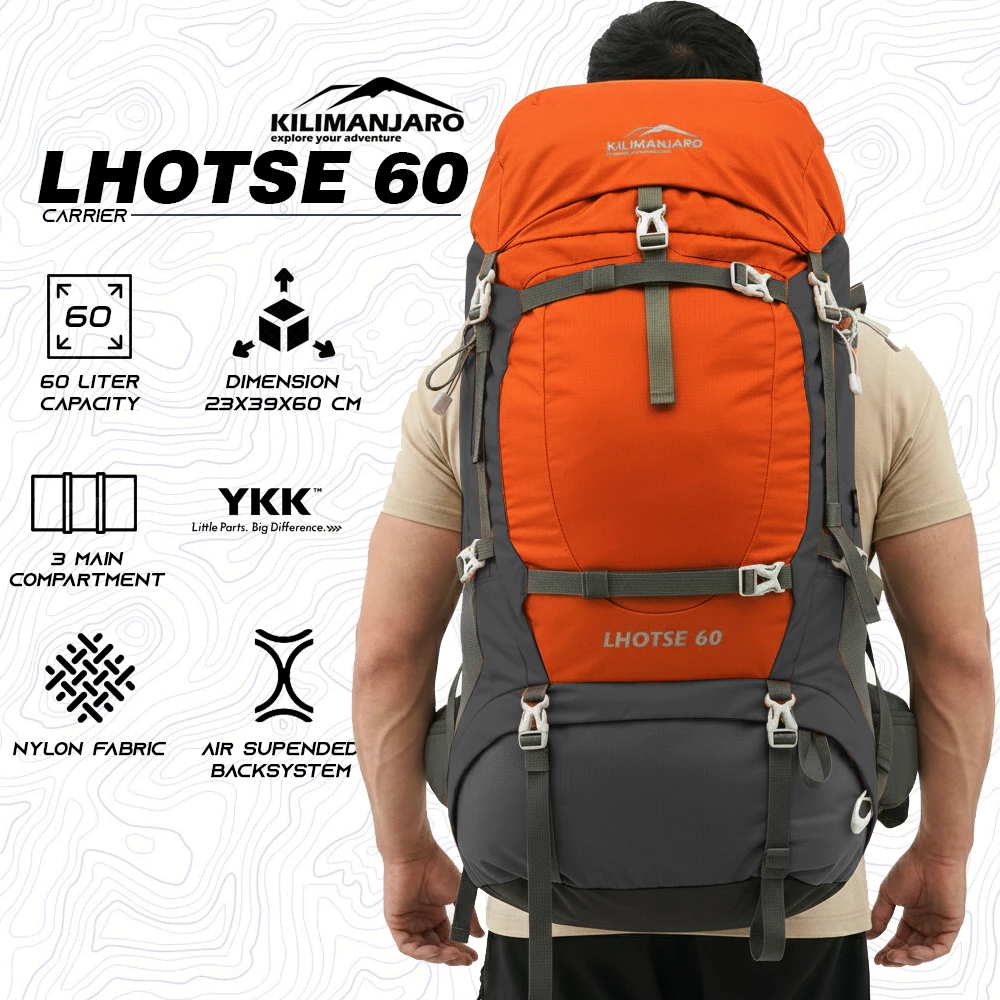 Tas Gunung Kilimanjaro Lhotse 60 L -  Tas Carrier Ransel Kilimanjaro LHOTSE