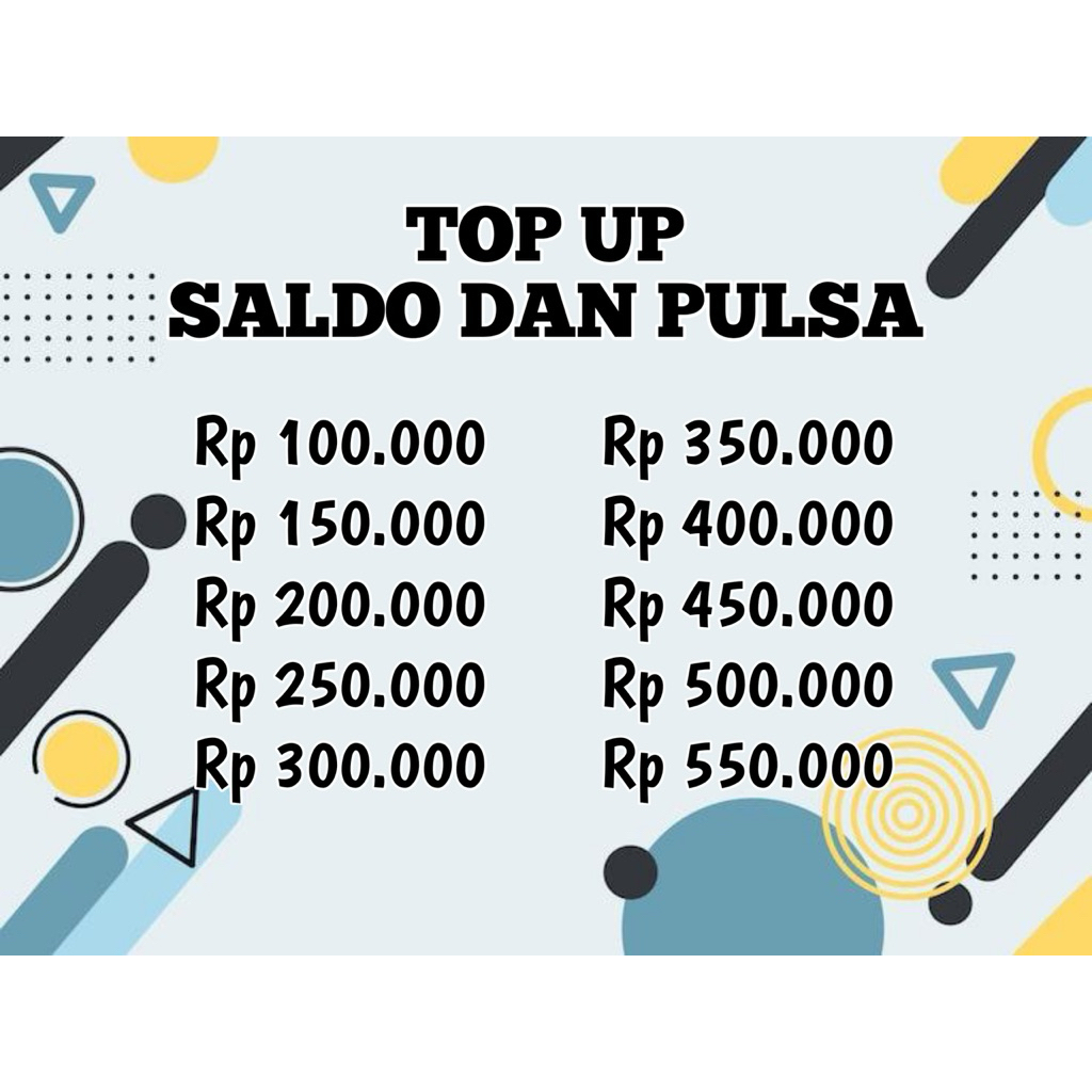 TERMURAH  TOP DAN UP SALDO/PULSA TERCEPAT