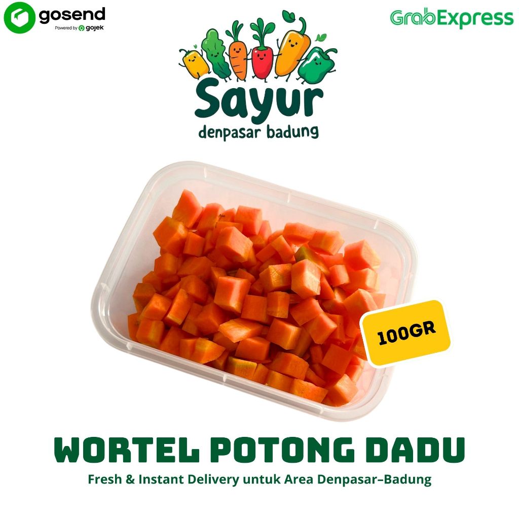 Wortel Potong Dadu 100gr - Sayur Denpasar Badung