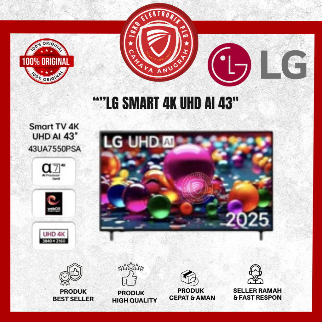 TV LED LG Smart TV UHD 4K 43Inch LG 50Inch LG 55Inch LG 65Inch LG - 43UA75 /50UA75/55UR75/65UR75