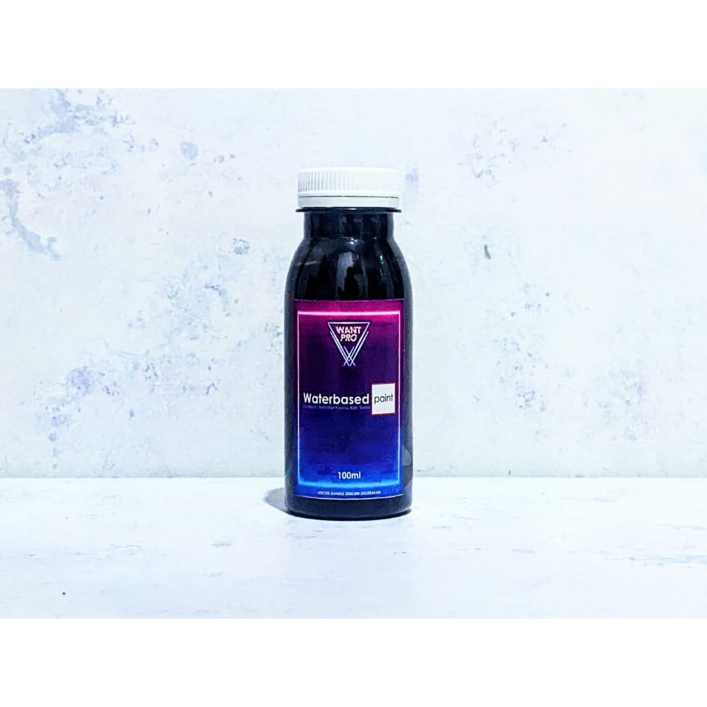 Varian HITAM Cat sepatu kanvas 100ml ANTI LUNTUR - waterbased wantpro