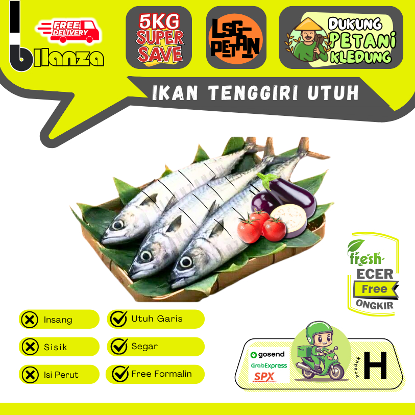 Bllanzanow | Ikan Tenggiri Utuh / Filet [ SEGAR ] Std Supermarket — Sayur Gunung GROSIR (A)