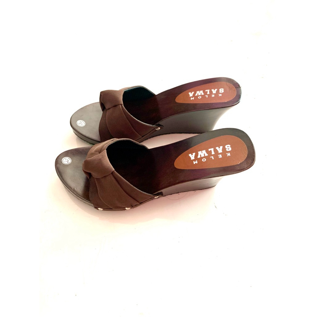 Sandal Wedges Kayu/Sandal Wanita/Wedges 7 CM