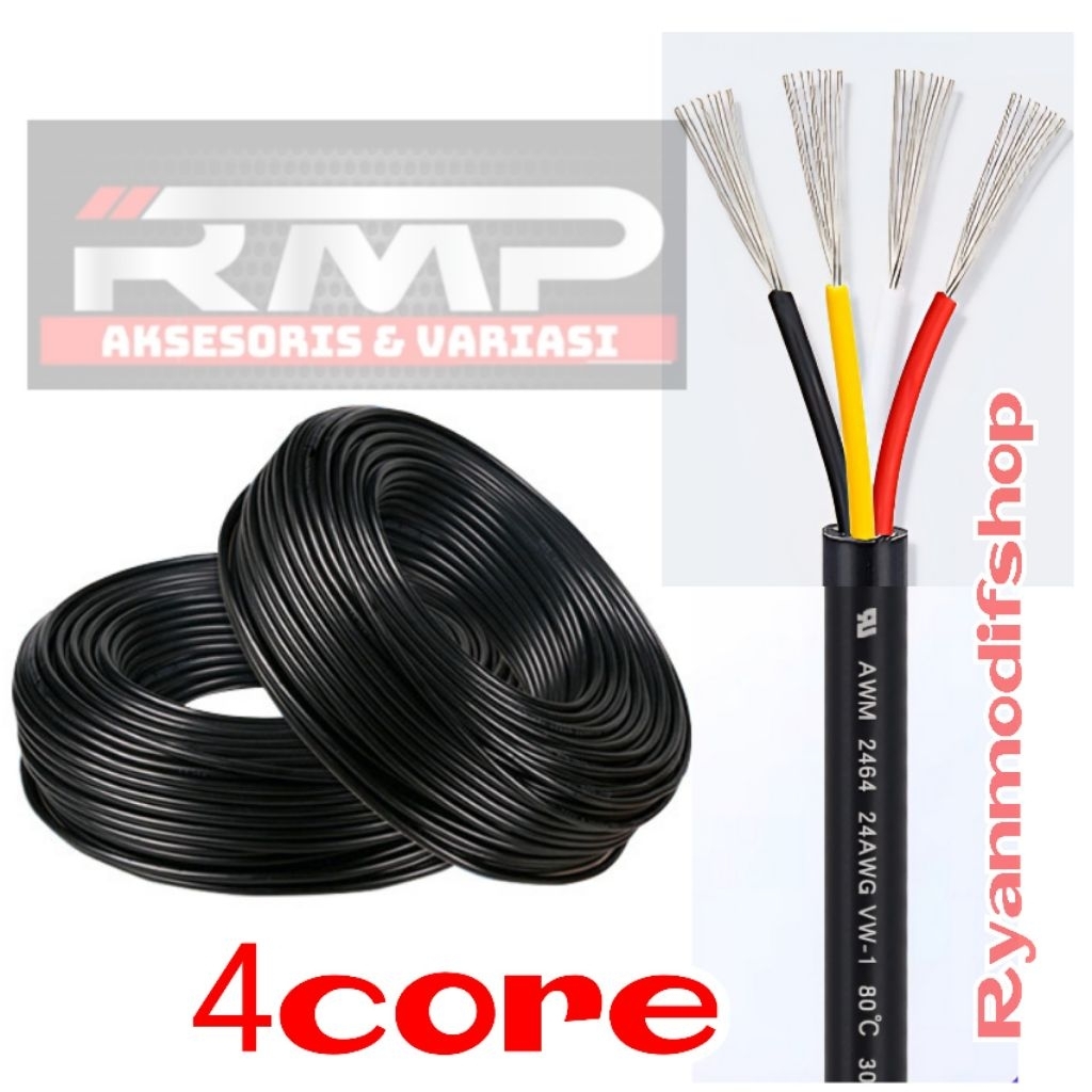 KABEL ISI 4 AWG 24 KABEL BULAT ISI 4 TEMBAGA PUTIH