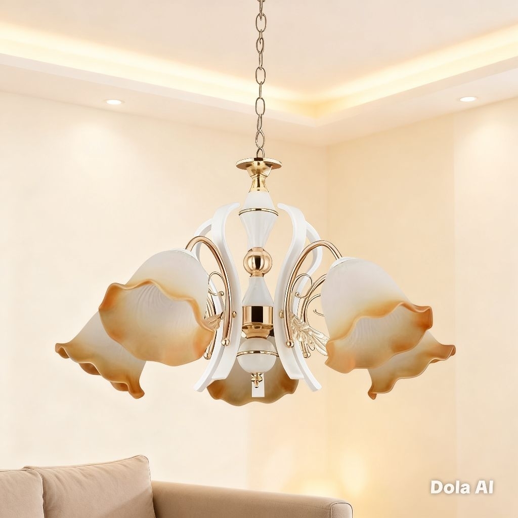 Lampu Gantung Hias Minimalis Ruang Tamu 5 Lampu Elegan