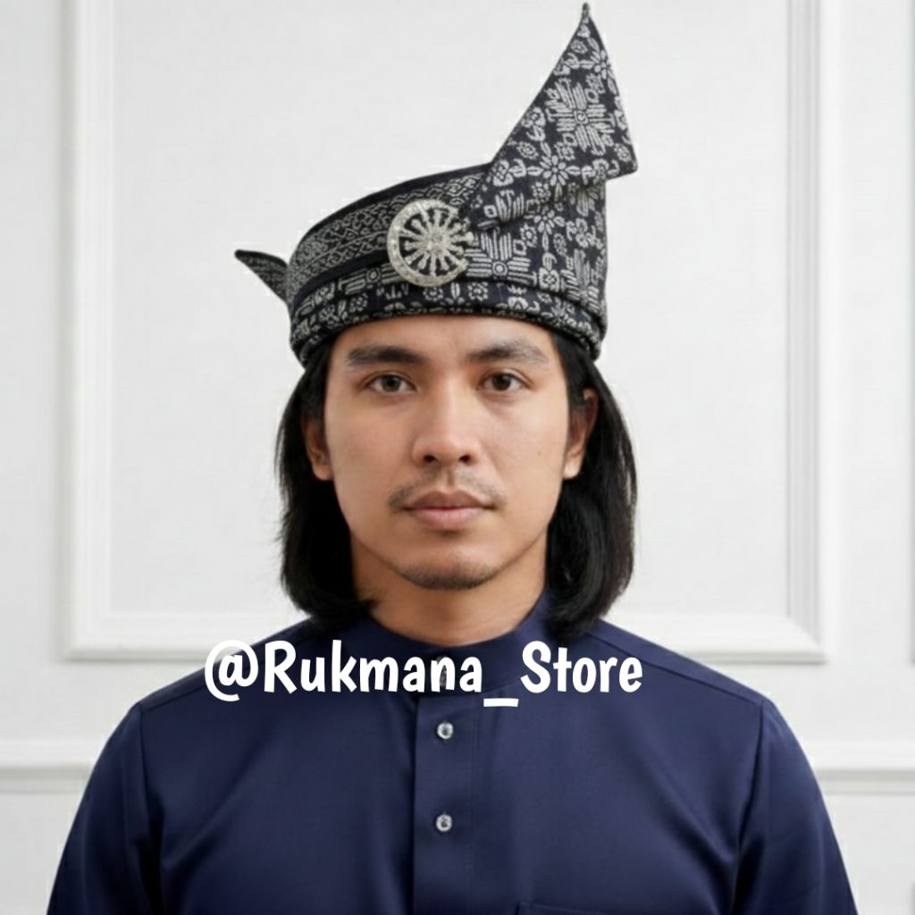 Tanjak Melayu Dewasa Full Songket Premium Model Ikat Panglima