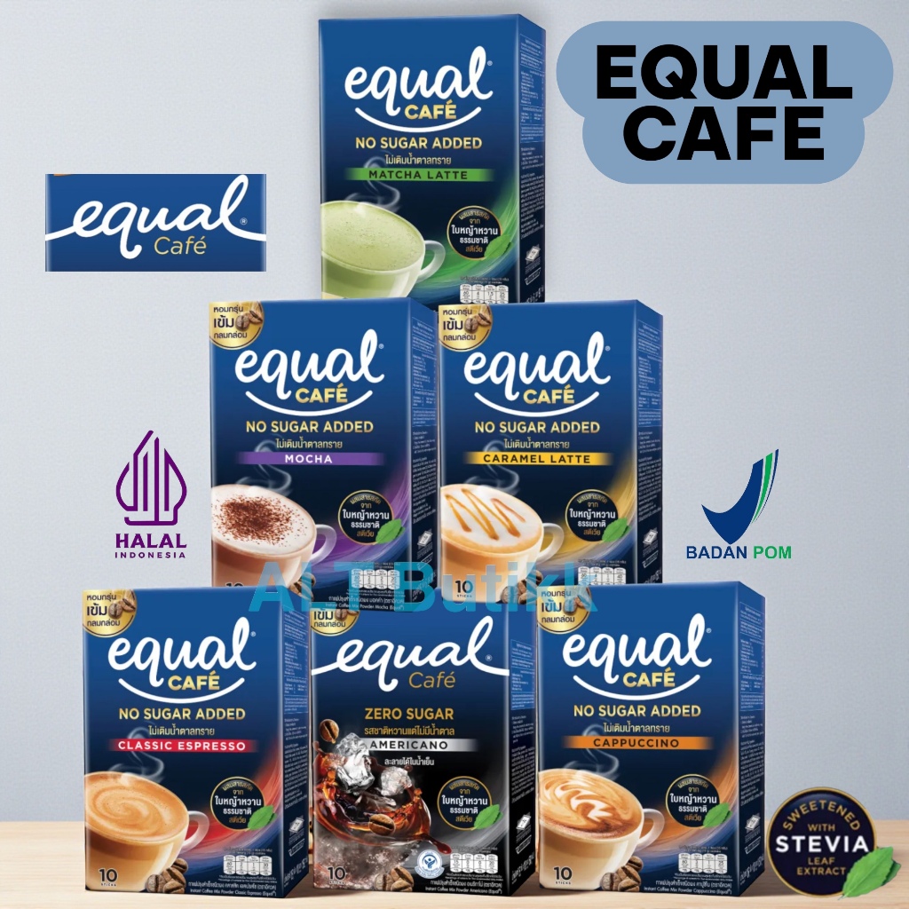 EQUAL CAFE | INSTANT COFFEE MIX POWDER | NO SUGAR ADDED | KOPI EQUAL THAILAND