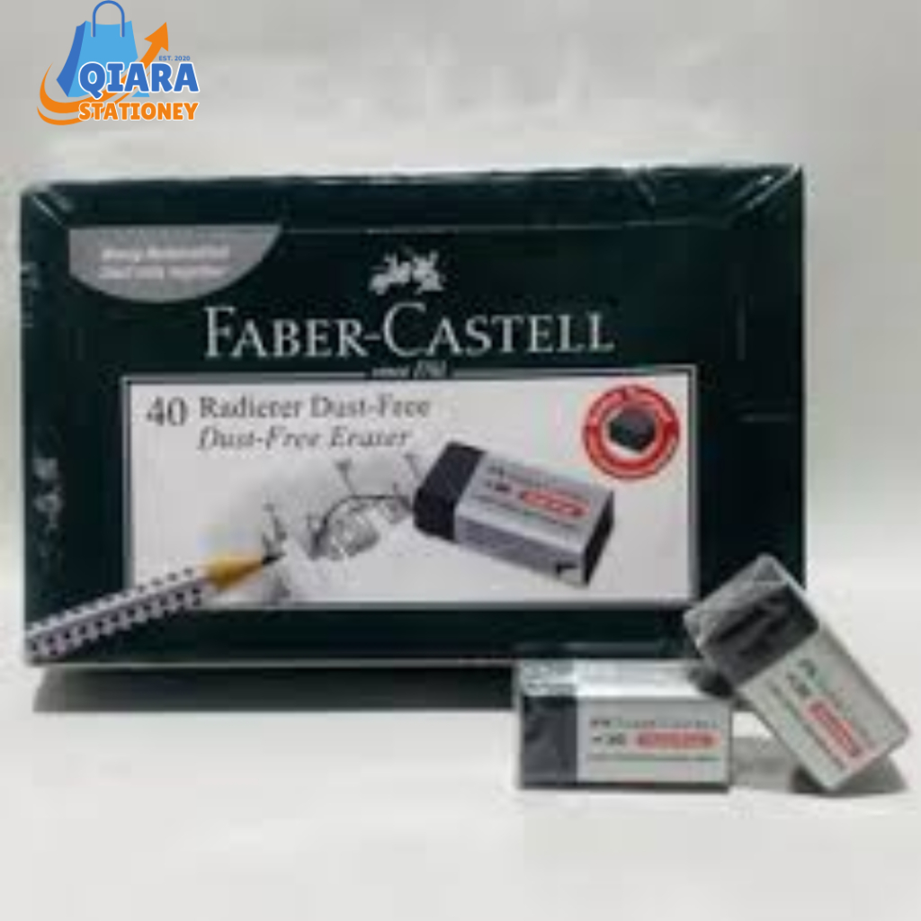 1 PAK (40 PCS) PENGHAPUS FABER CASTLE HITAM KECIL 18 72 99 DUST FREE ERASER