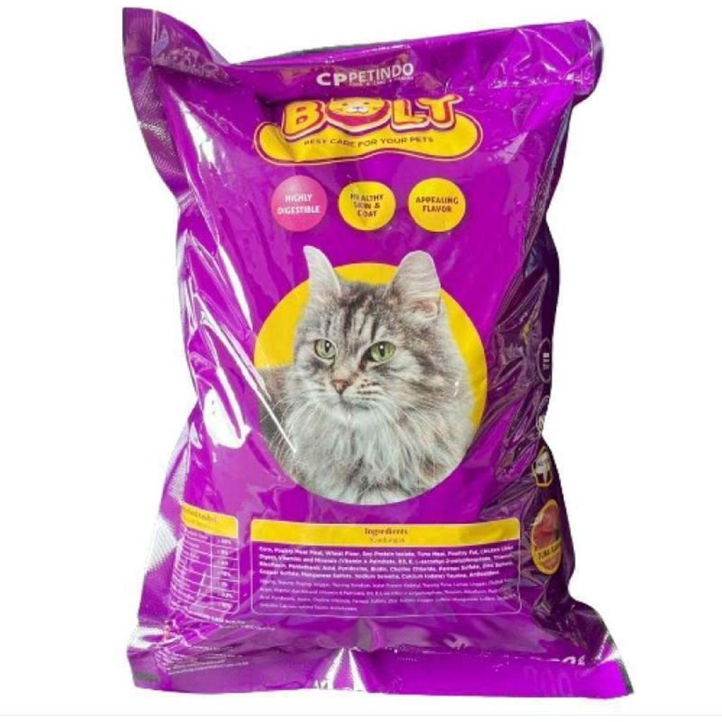 Makanan Kucing Kering BOLT dengan Rasa Ikan dan Salmon
