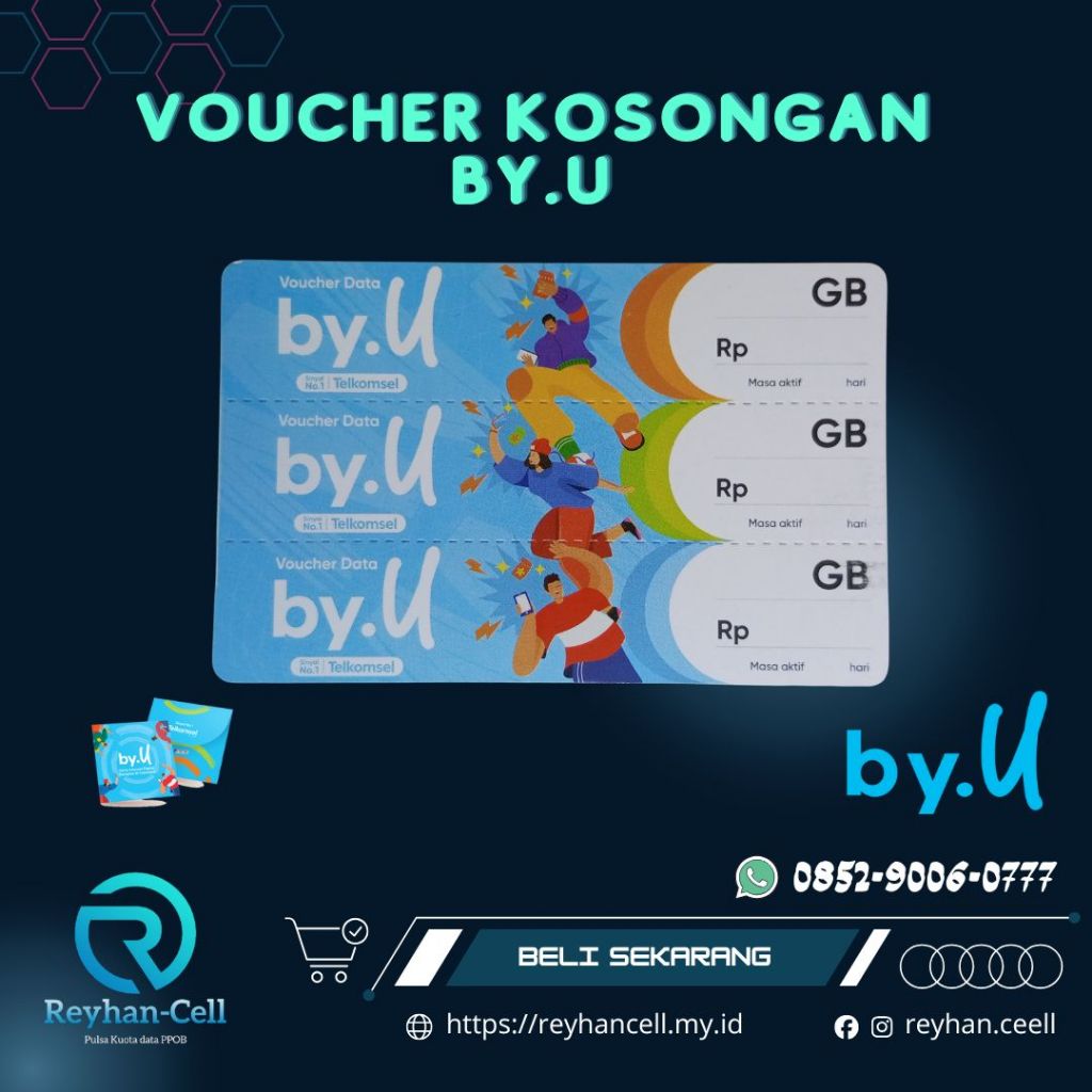 Voucher Kosong By.U Telkomsel Nasional, Bahan Injek Kuota Praktis