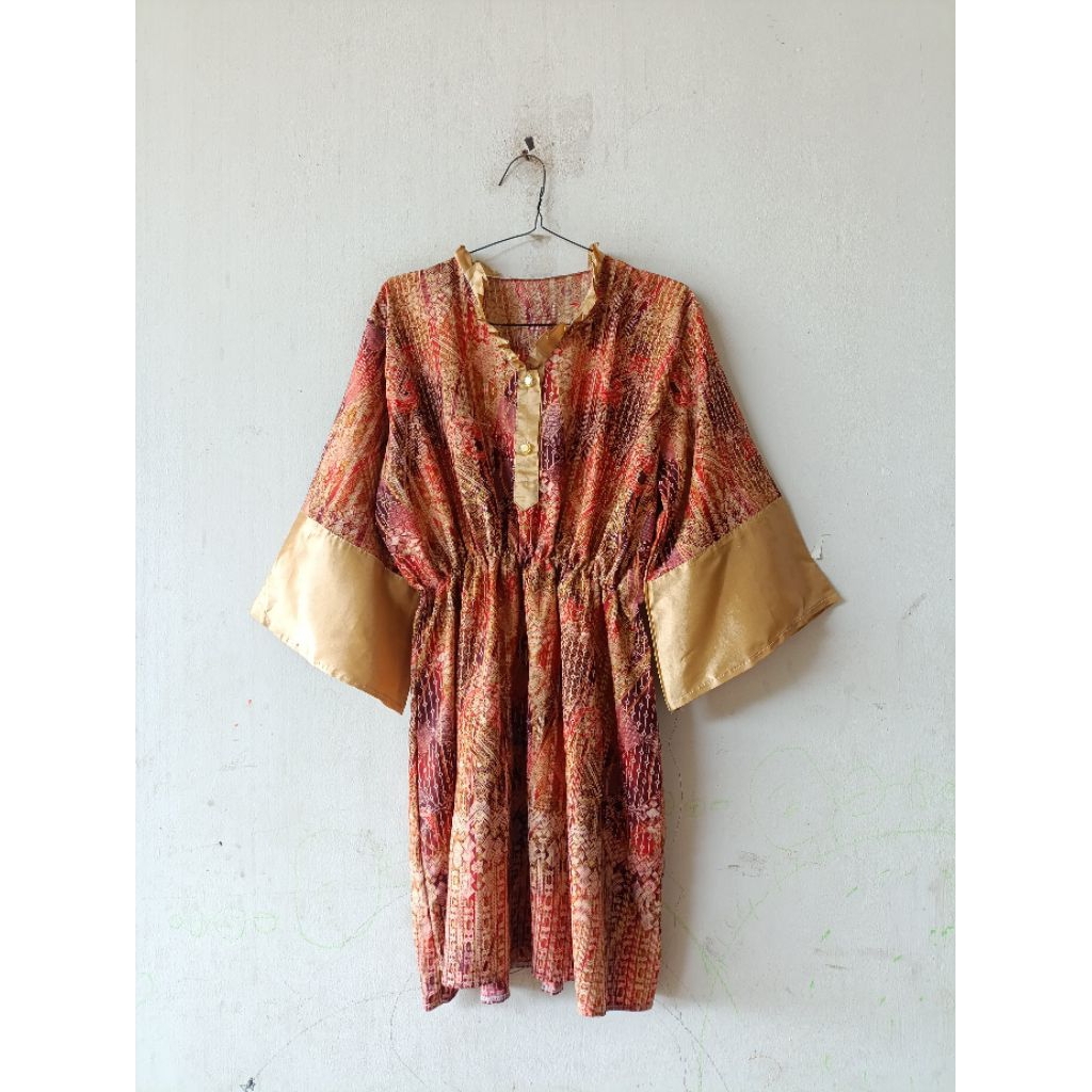 Batwing Kerut Batik Kondangan Blouse Daily Lucu Oversize Jumbo