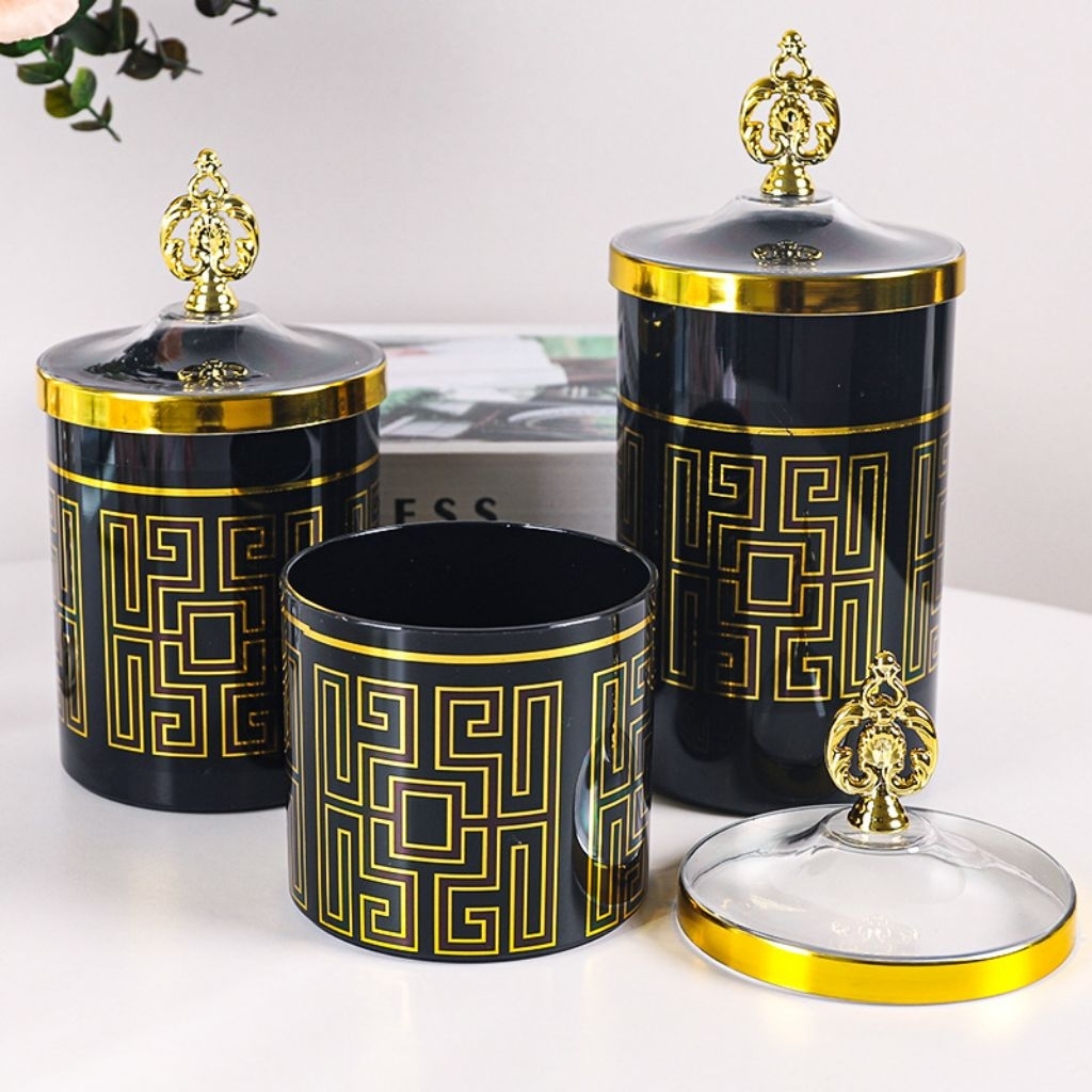 EXQUISITE STORAGE JAR ISI 3 / TOPLES ARABIAN ISI 3 PCS-Toples lebaran