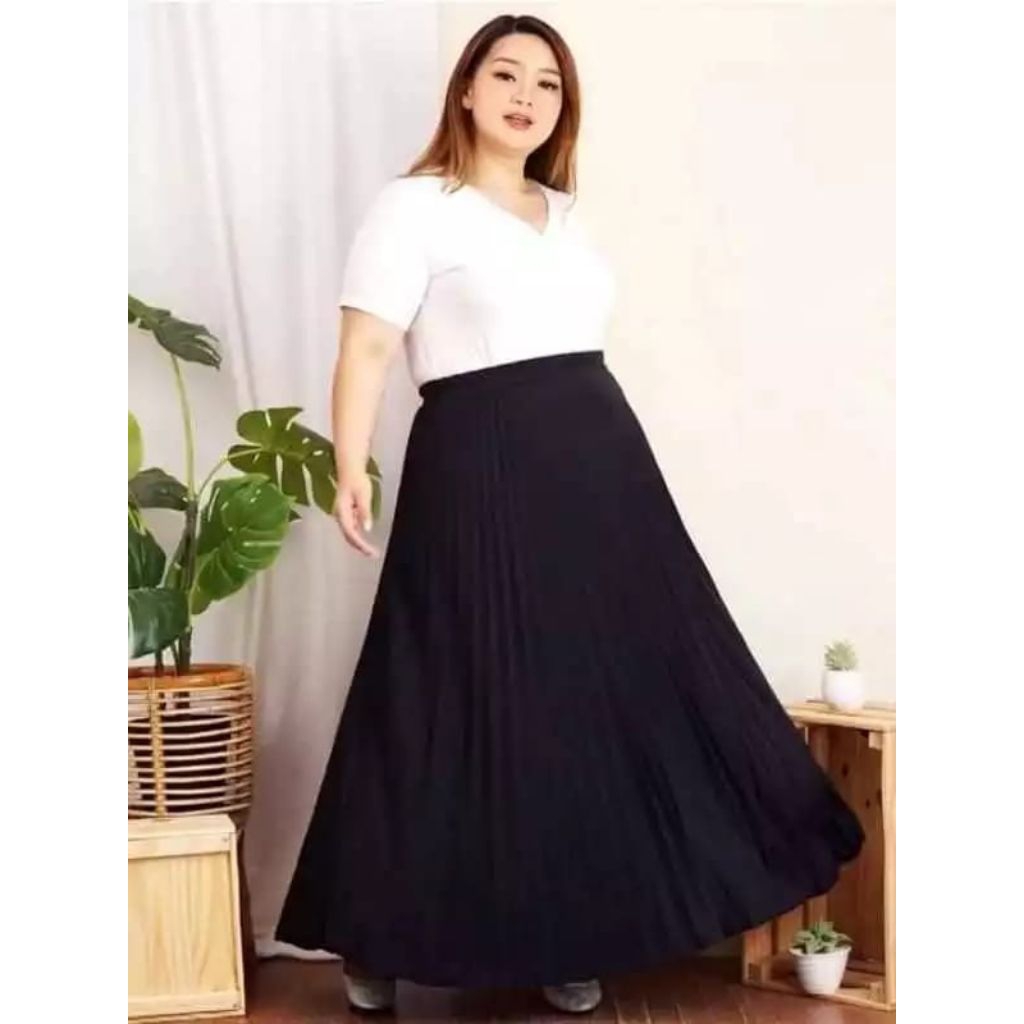 Rok plisket wanita super premium jumbo / rok plisket hyget evano premium...