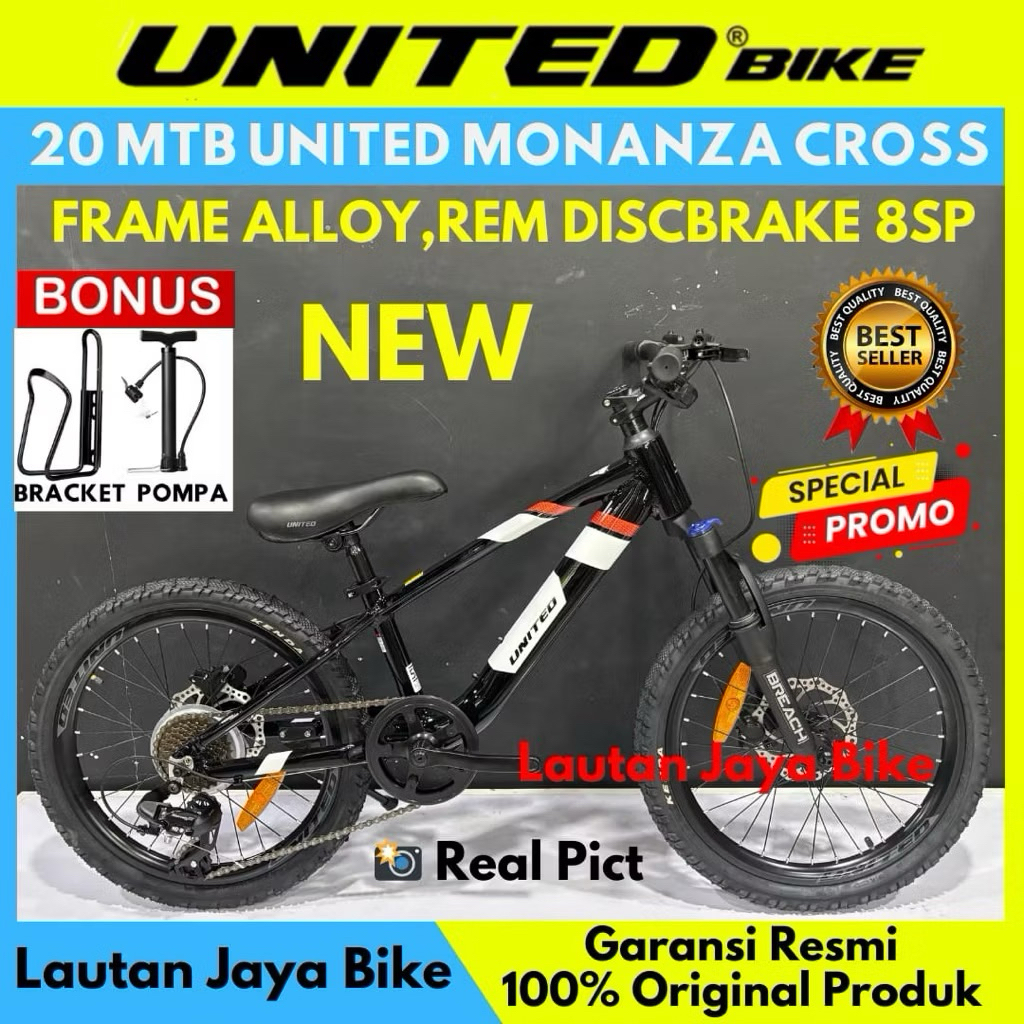 Sepeda Gunung MTB 20 Unitedbike Monanza Cross Frame Alloy Terbaru
