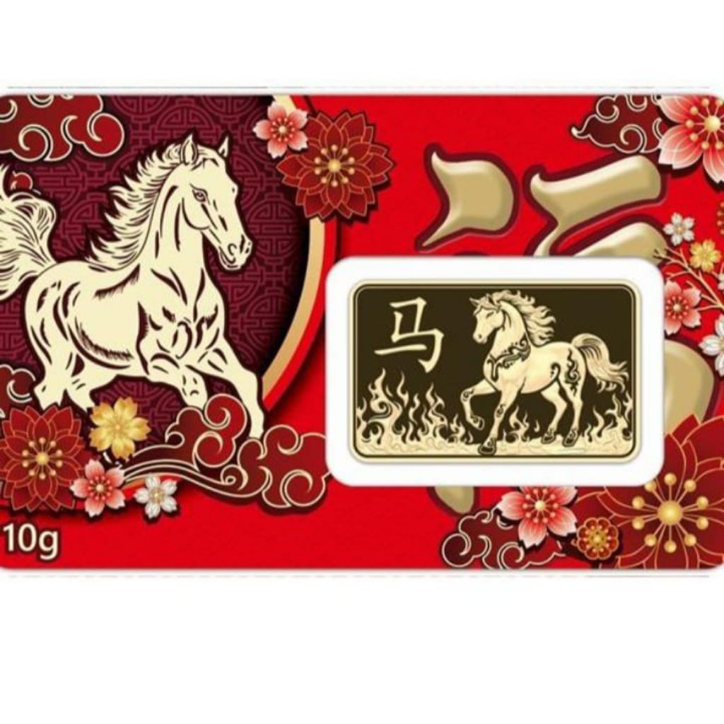 Kinghalim LM Logam Mulia Gold Emas Asli Original King Halim 1gr Seri Kuda Chinese Zodiac Horse 0.5, 