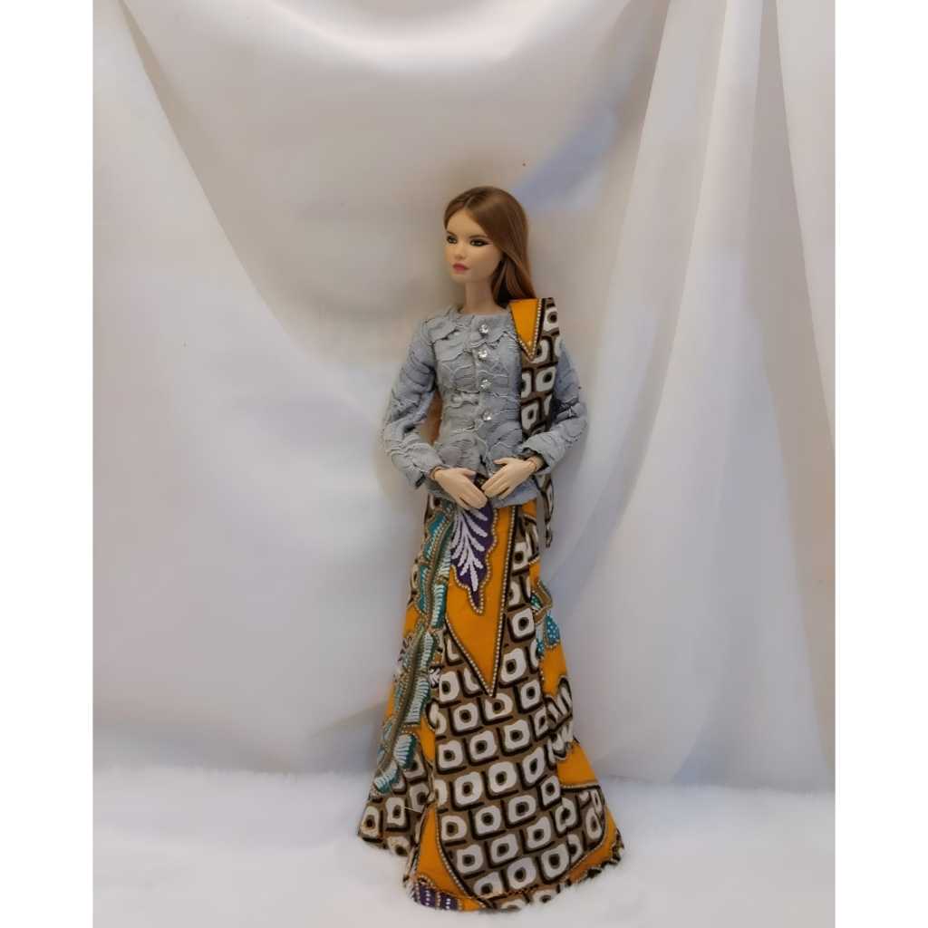 BAJU BONEKA || SET KEBAYA BLOUSE ROK SELENDANG BARBIE MTM
