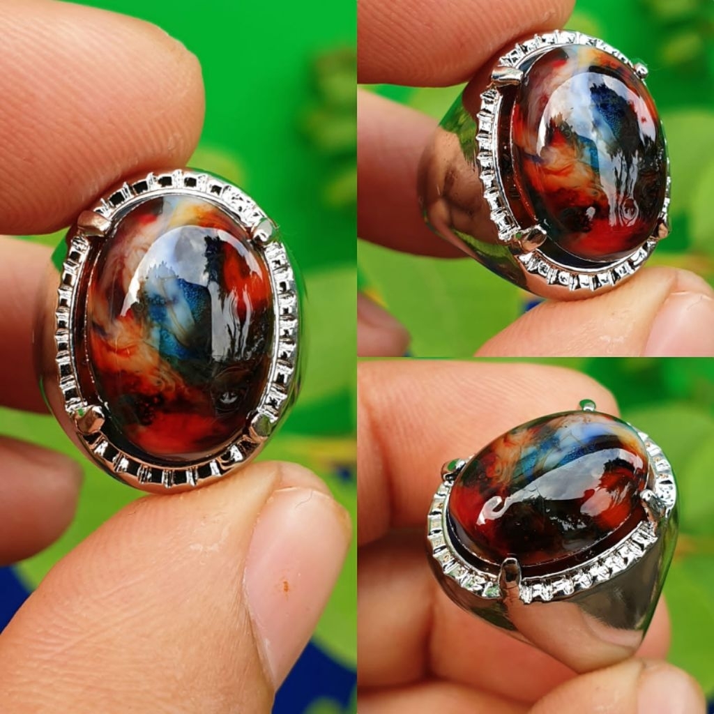 BATU CINCIN AKIK PANCAWARNA EDONG