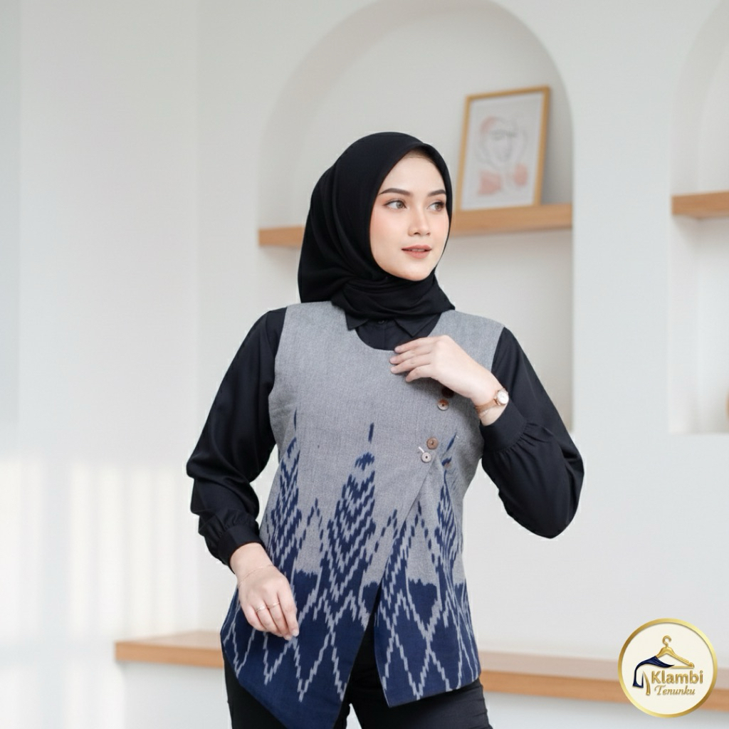 Vest Tenun/Vest Tenun Kartini/Vest Tenun Etnik/Vest Rompi Tenun/Vest Kerja/Rompi Tenun Wanita Kekini