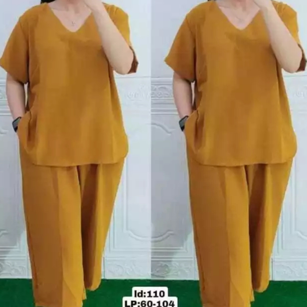LD 110.120.130CM XL.XXL.XXXL SETELAN ANDIN JUMBO/ONE SET POLOS CRINKLE AIRFLOW/BAJU PIYAMA WANITA