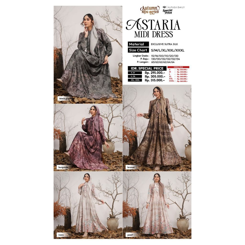 AUTUMN RAYA SERIES | ASTARIA MIDI DRESS LUXURY COLLECTION