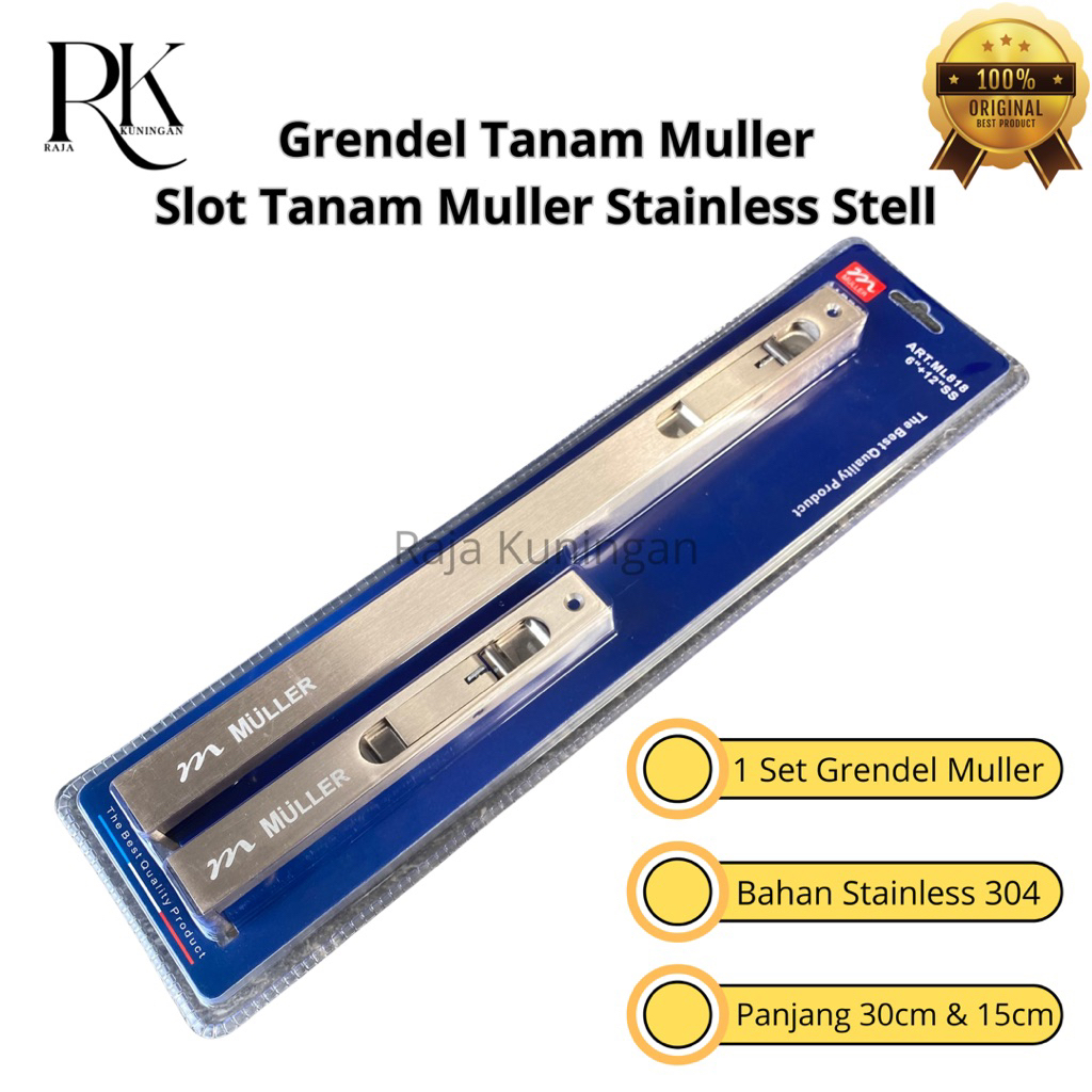 Grendel Tanam Pintu Muller / Slot Tanam Pintu Muller Stainless Steel 304