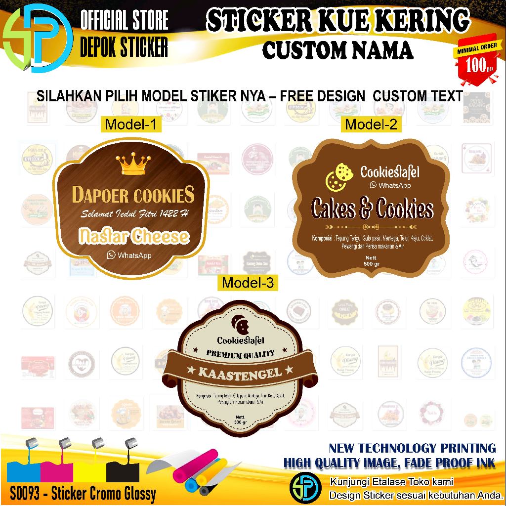 Stiker kue kering lebaran