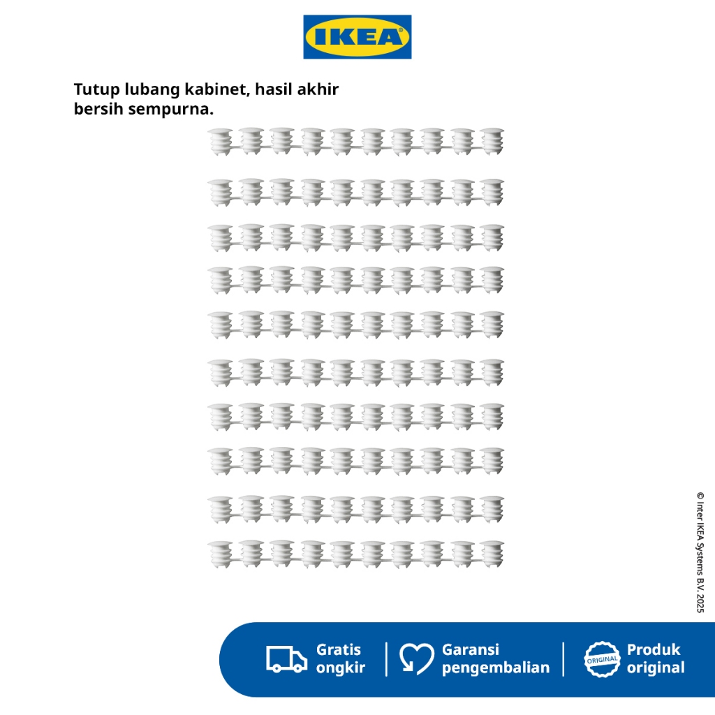 IKEA VARIERA Penutup Celah Furnitur Putih Isi 100pcs