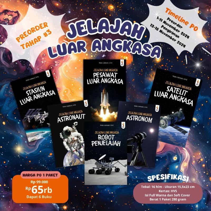 [Ranah Buku] Paket 6 Buku Seri Jelajah Luar Angkasa - Buku Jelajah Luar Angkasa Untuk Anak 6 Buku