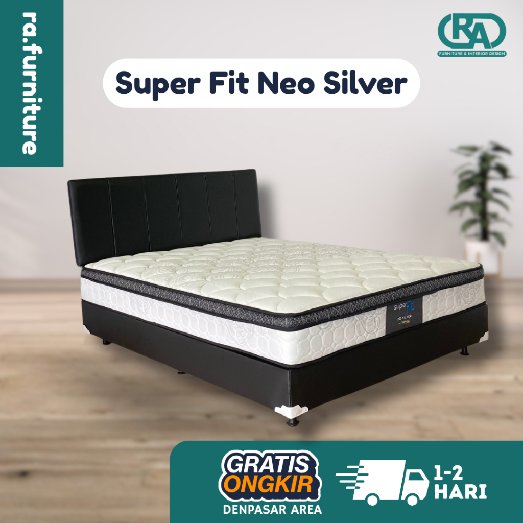 Kasur Spring Bed Super Fit Neo Silver Set Divan + Headboard - Free Ongkir Denpasar