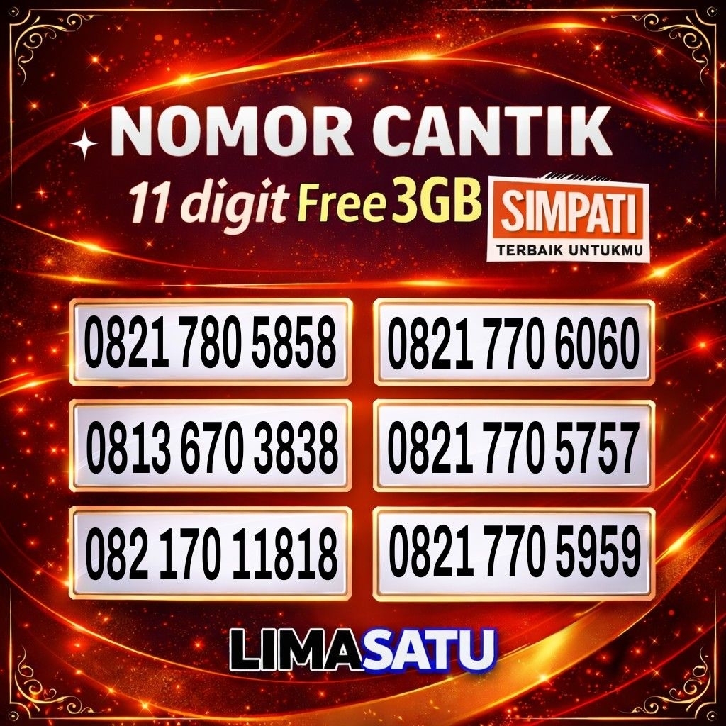 Nomor Cantik Simpati 11 digit angka Hoki - Nomor Cantik Telkomsel 11 digit 1818/2828/383/4848/5858/6