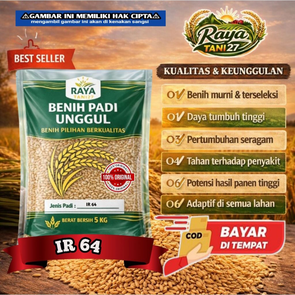 Benih padi bibit padi unggul ir46 asli kemasan 5kg kualitas super