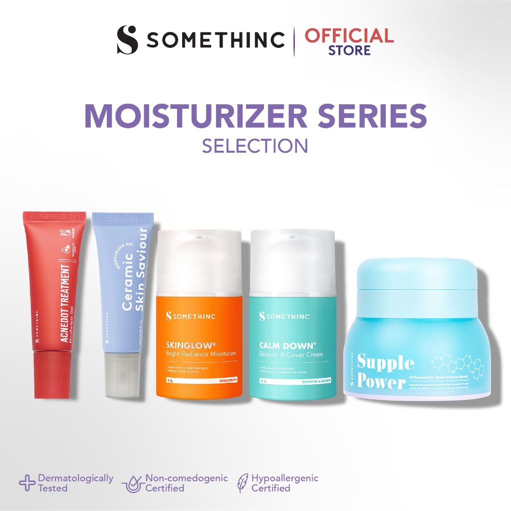 SOMETHINC Moisturizer Series (Ceramic Skin Saviour, Supple Power Bomb, Skin Goals Moisturizer, Acned