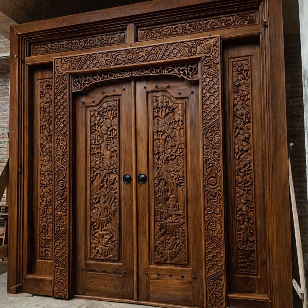 pintu gebyok ukir minimalis