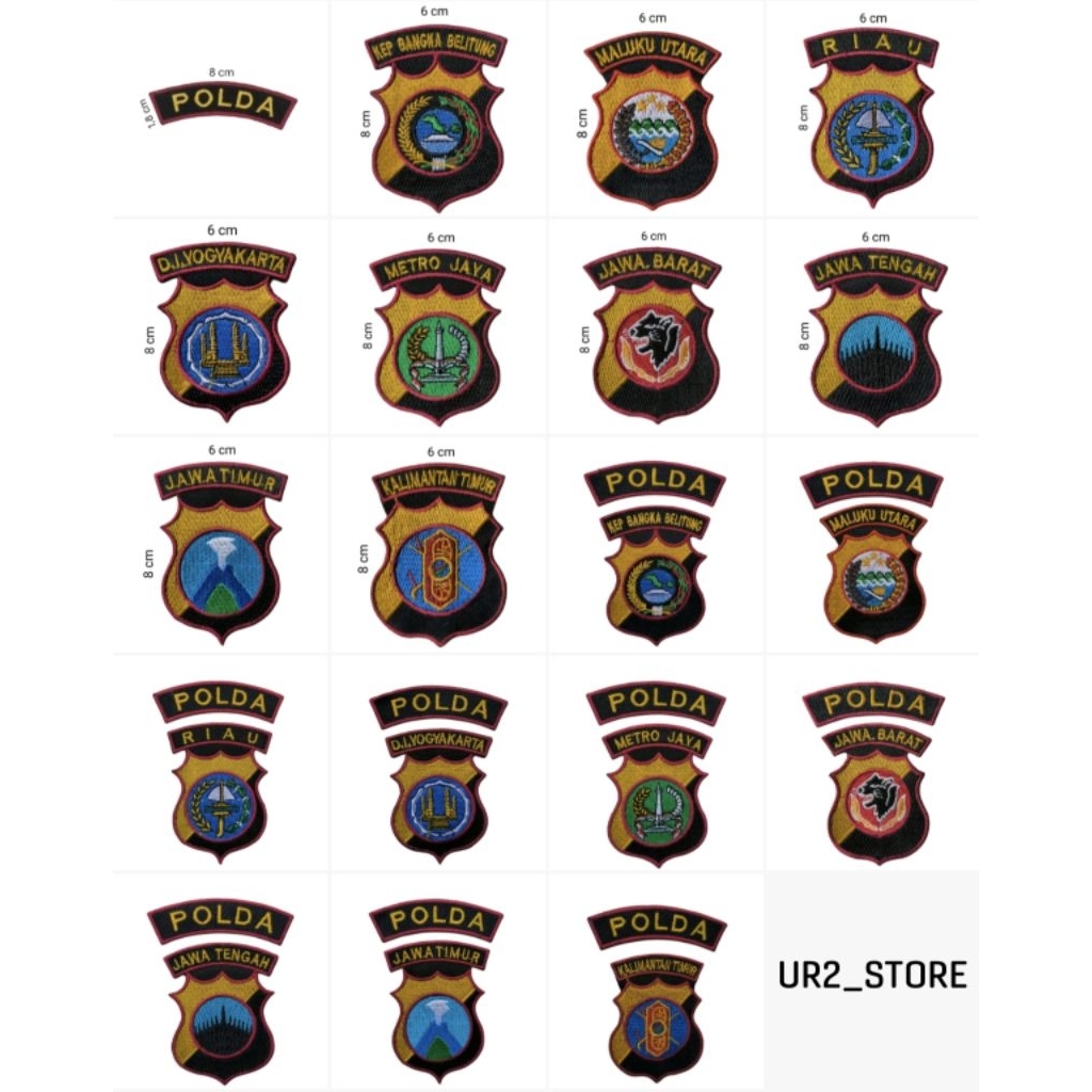 BORDIR, BADGE, EMBLEM, LOGO POLDA, LOKASI POLDA, POLDA