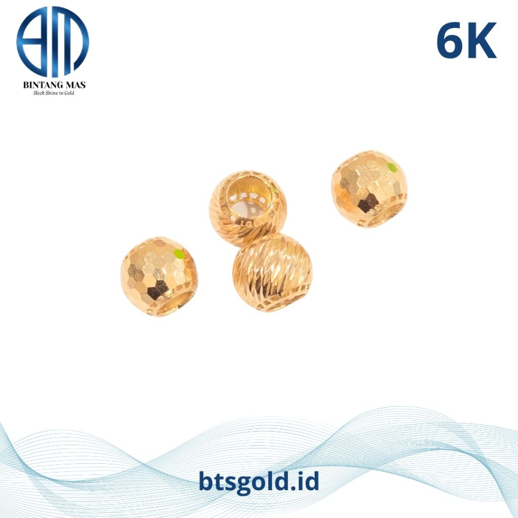 Liontin Charm Bulat Disko Emas Asli