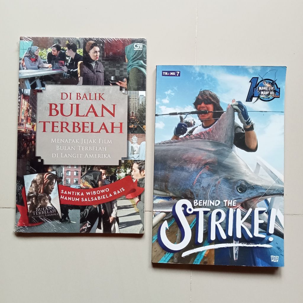 2 buku 20k. buku di balik bulan terbelah dan buku behind the strike