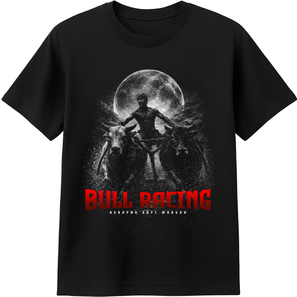 KAOS BULL RACING [KERAPAN MADURA] - Rumbink Kaos [Black | Petteng Series]  kaos kata-kata Madura