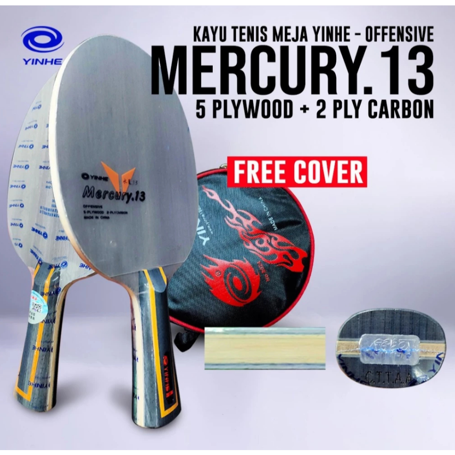 Bet Bat Pingpong Tenis Meja Yinhe Mercury Y13 Fiber / Bet Pingpong Yinhe Y13 Original